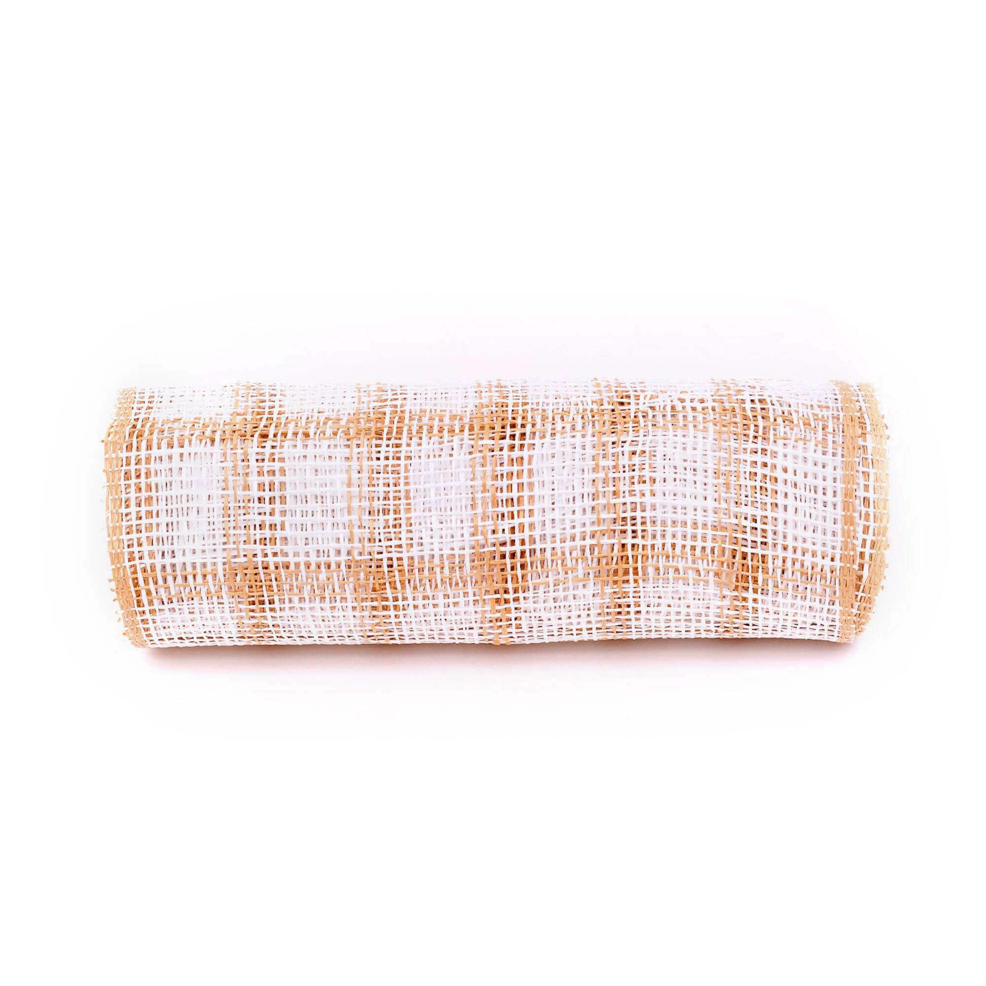10" x 19ft. Natural & White Window Poly Burlap Mesh by Celebrate It™